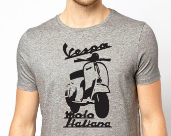 Classic VESPA t-shirt GREY ITALIAN scooter piaggio