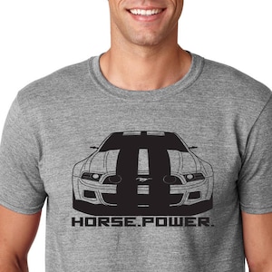 HORSEPOWER MUSTANG t-shirt grey green
