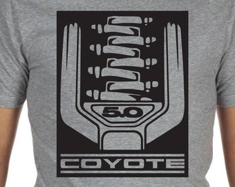 COYOTE 5.0 ENGINE grey S550 green MUSTANG t-shirt