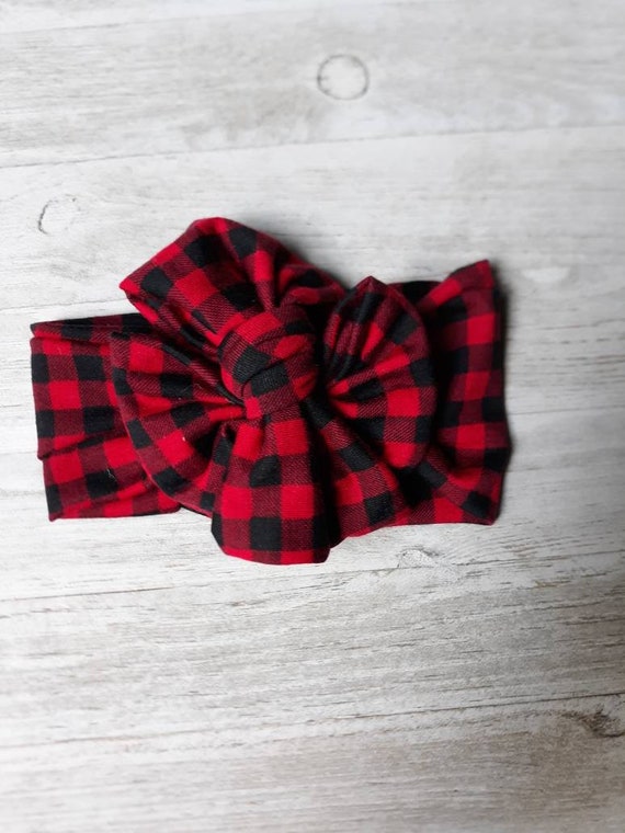 plaid baby headband