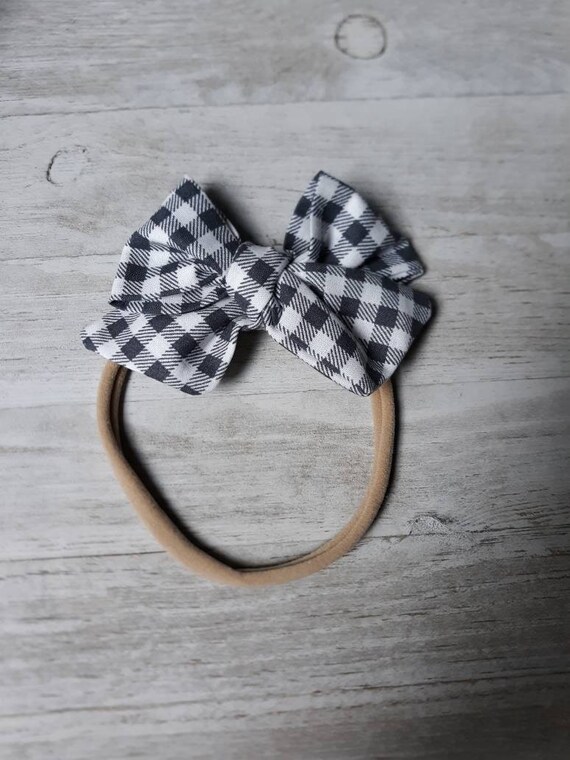 plaid baby headband