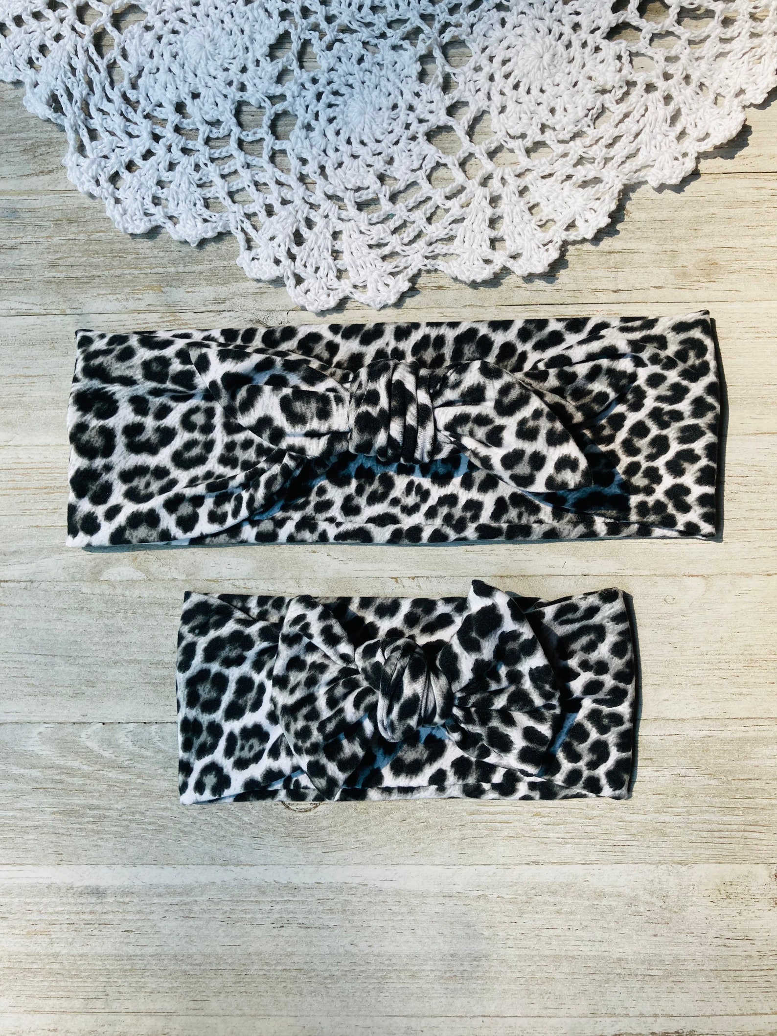 White and Black Cheetah headband mommy and me headband Etsy
