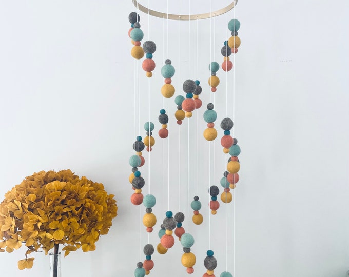 Double Helix baby mobile | Gender neutral jungle inspired colours | crib mobile | baby shower | nursery decor | cot mobile