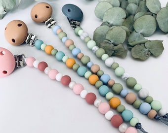 Dummy chain | pacifier clip | soother holder- silicone, lots of colours | baby boy, baby girl, gender neutral | safety standards certified