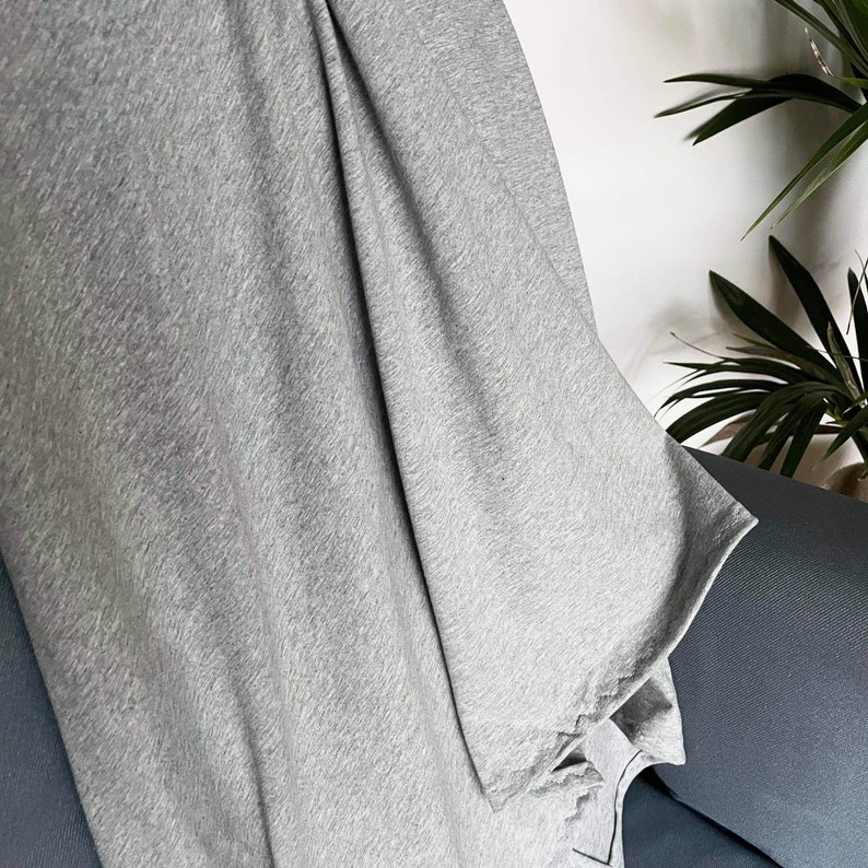Baby swaddle stretch jersey baby wrap Grey marle fabric huge 150cm x 110cm approx in size baby blanket baby shower new baby image 3