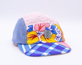 La COURTEPOINTE  //Casquette MOYENNE pour adulte\\ couvre-chef, chapeau, palette, visière, bonnet faitmain recyclé à Montréal par Sous-Bois