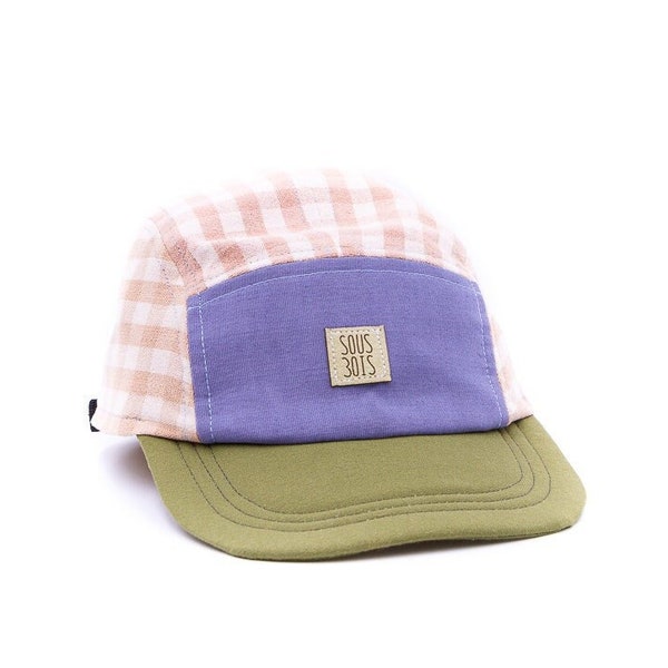 La GAUFRETTE // Casquette taille GRANDE pour adulte \\ Couvre-chef, chapeau 5 panneaux Faitmain et recyclée à Montréal par Sous-Bois