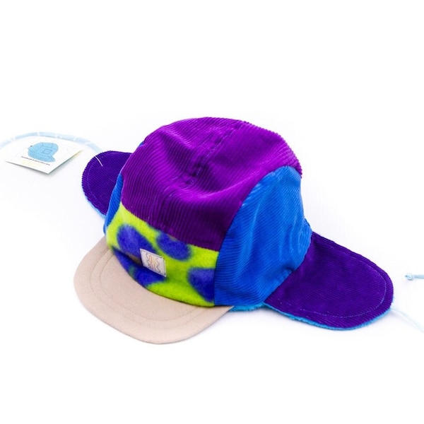 La DISCO-FLEURS // Casquette recyclée à cache-oreilles attachables pour enfant\\ Chapeau surcyclé, bonnet faitmain au Canada par Sous-Bois