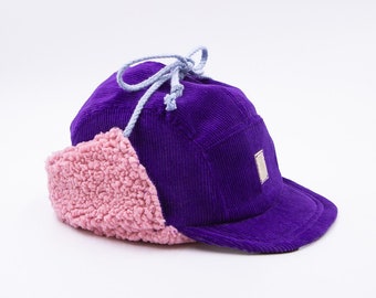 La BARNEY// Casquette tuque surcyclée polar plush d'hiver pour enfant \\ couvre-chef, chapeau, bonnet, faitmain à Montréal par Sous-Bois