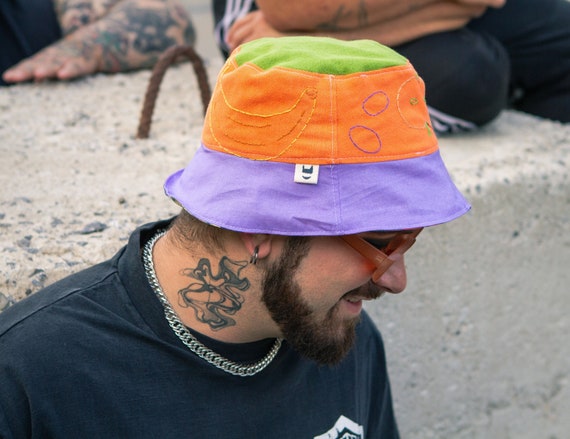 The FRUITZY // Adult Sizes Enbrodered BUCKETHAT 5 Panel Hat/cap