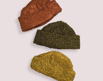 Gorro de piel Sherpa rizada para adultos // Gorro de invierno extra suave de forro polar texturizado, gorro, prenda para la cabeza Hecho en Quebec Undergrowth