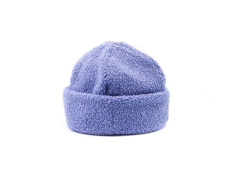 The LILAC SHERPA BEANIE // 4 sizes for adults & kids/ Handmade polar fleece recycled wintercap // Fisherman's cap from Montreal by Sous-Bois Blue