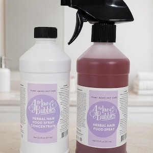 Herbal Hair Food Spray & Concentrate — Strengthening, Moisturizing, Vegan Leave-In for Curls, Locs and Braids