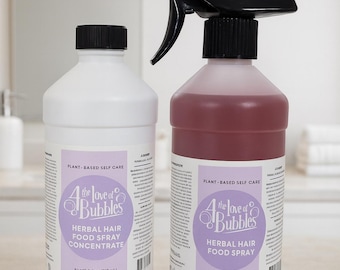 Herbal Hair Food Spray & Concentrate — Strengthening, Moisturizing, Vegan Leave-In for Curls, Locs and Braids