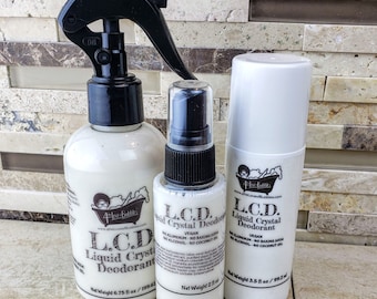 L.C.D Vegan Natural Aluminum Free Crystal Deodorant 3 oz roll on