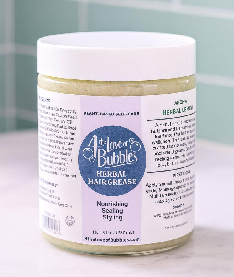 Vegan Herbal Hair Grease: Natural Scalp Treatment 8 oz