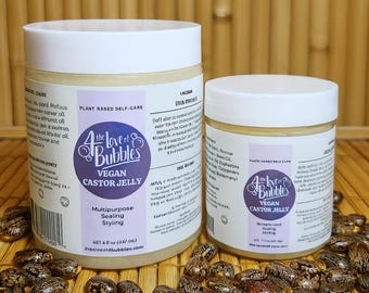 Vegan Castor Jelly – Multipurpose Moisture Balm for Hair & Skin, Unscented Plant-Based Natural