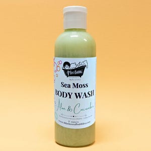 Vegan Sea Moss Body Wash Shower Gel Hydrating Herbal Cleanser for Silky Soft Skin