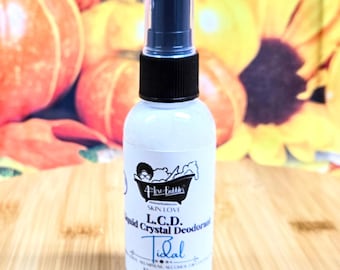 L.C.D Vegan Natural Aluminum Free Crystal Deodorant 2.5 oz GLASS Spray bottle
