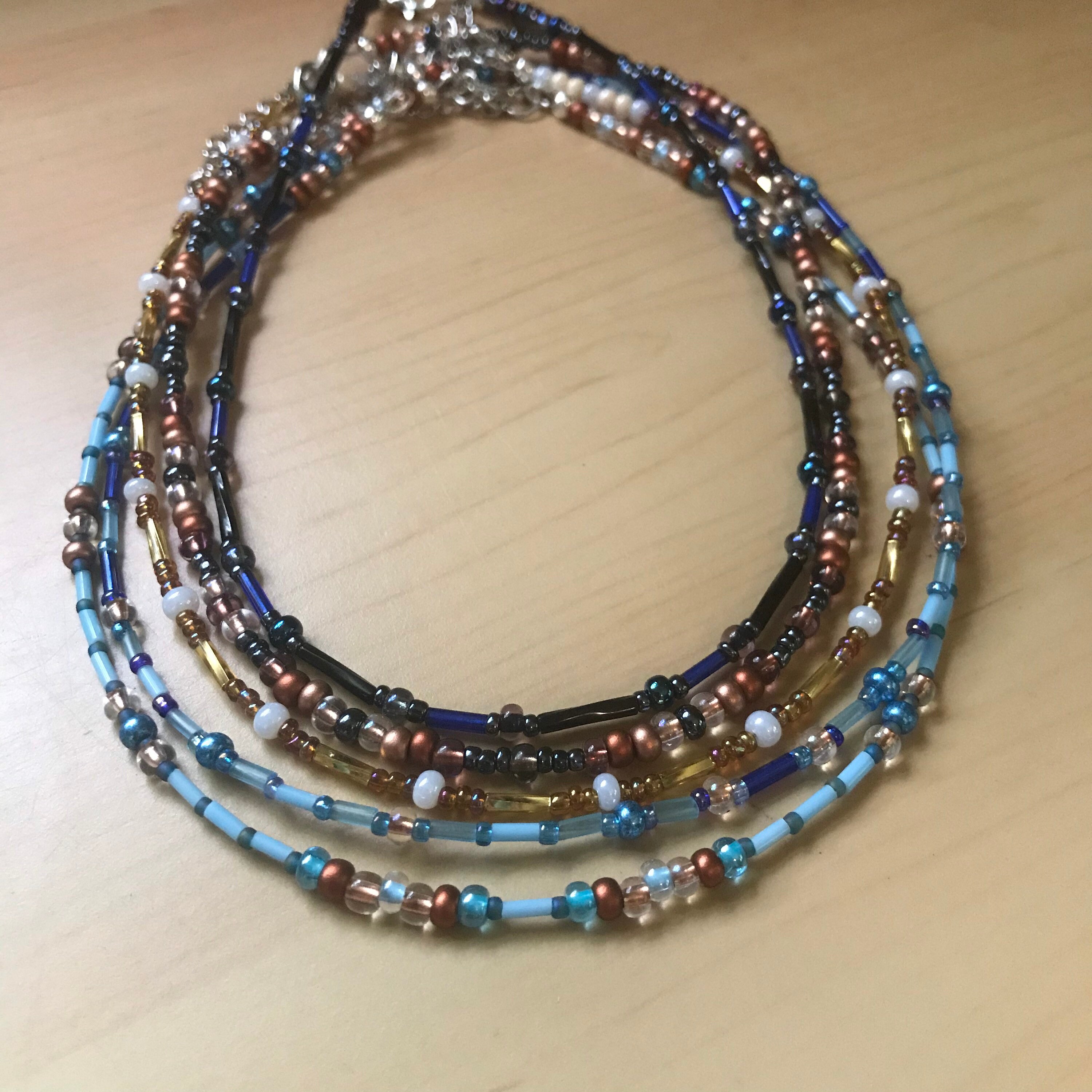 Handmade Glass Bead Choker Necklaces Metal Inspired Etsy