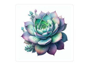 Echeveria Succulent - Kiss-Cut Vinyl Decals for water bottles, laptops, bikes, folders and more! Must Have for plant and succulent lovers