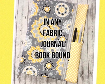 Journal book type- in any shop fabric or custom