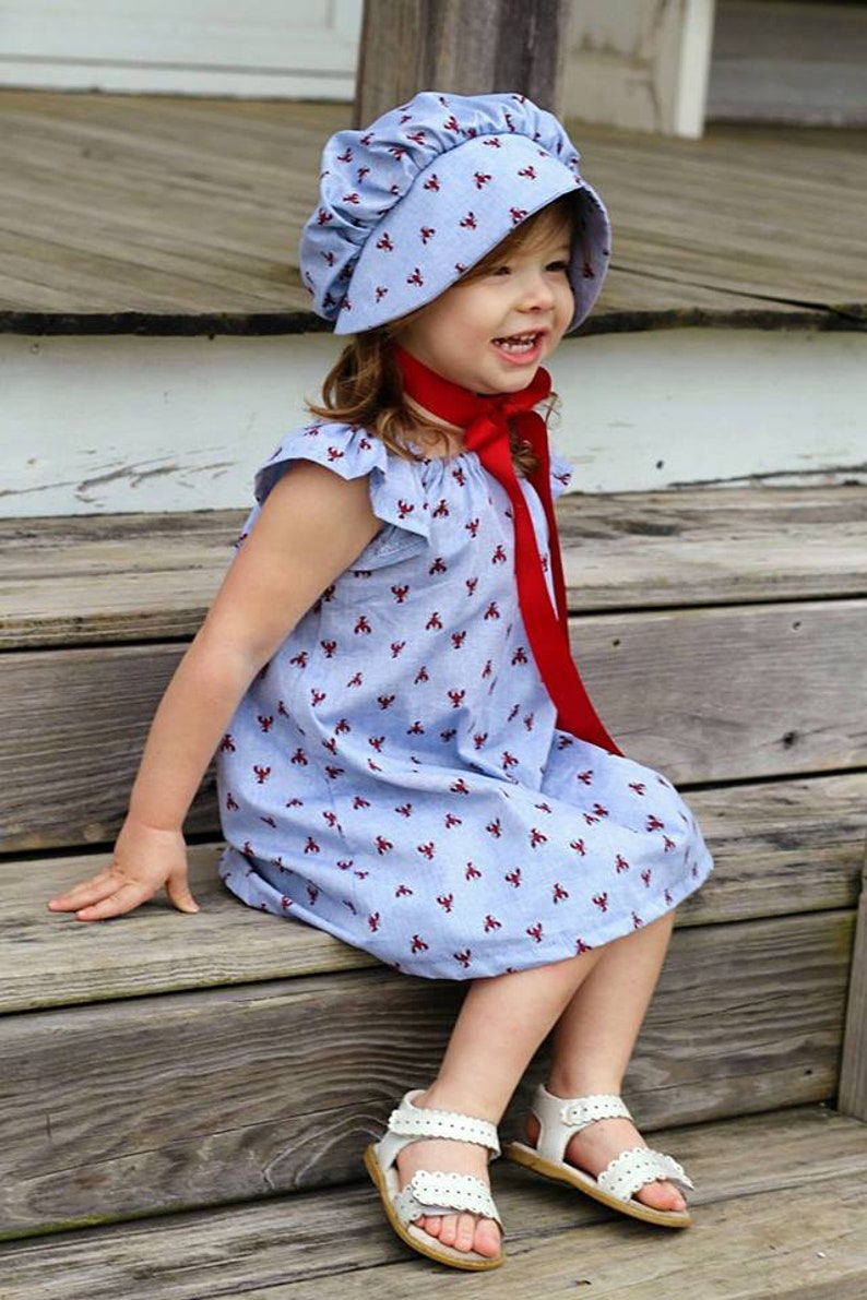Crawfish Dress Handmade Girls Infants Baby Clothes Blue Red | Etsy