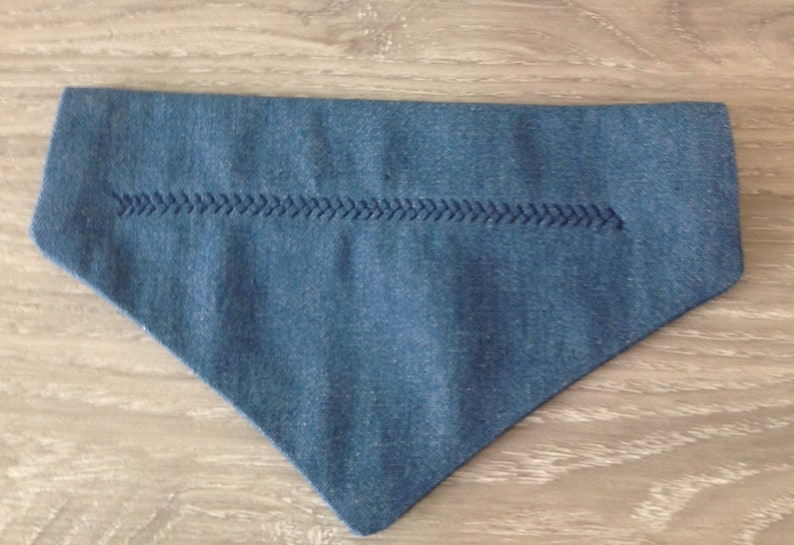 Cat or Puppy Bandana XSMALL in Blue Denim Dog in Over the Collar Design