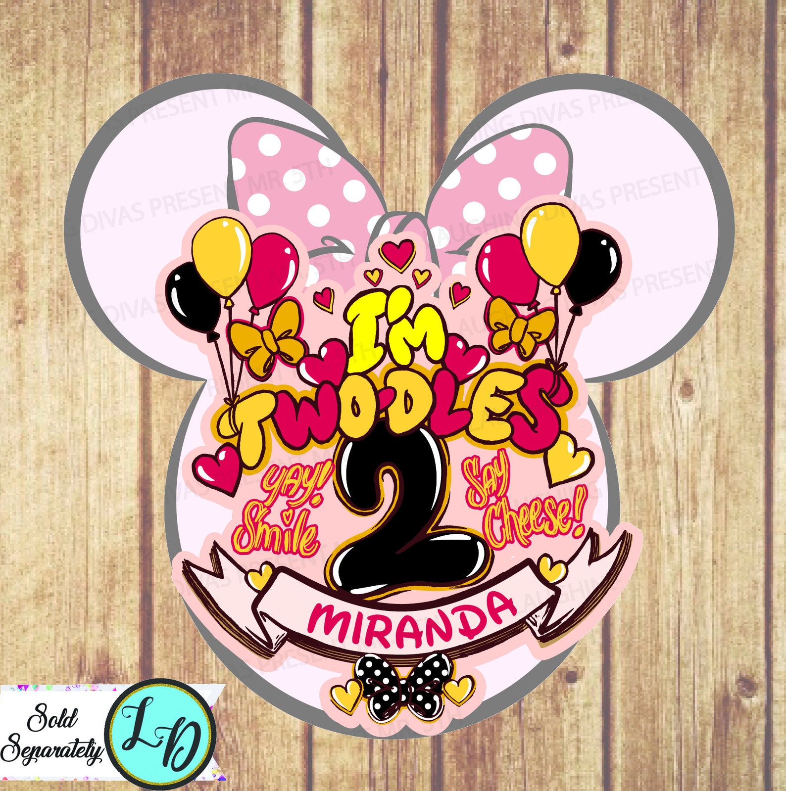 Oh Twodles Minnie Mouse Inspired Polka Dot Invitation Minnie Etsy