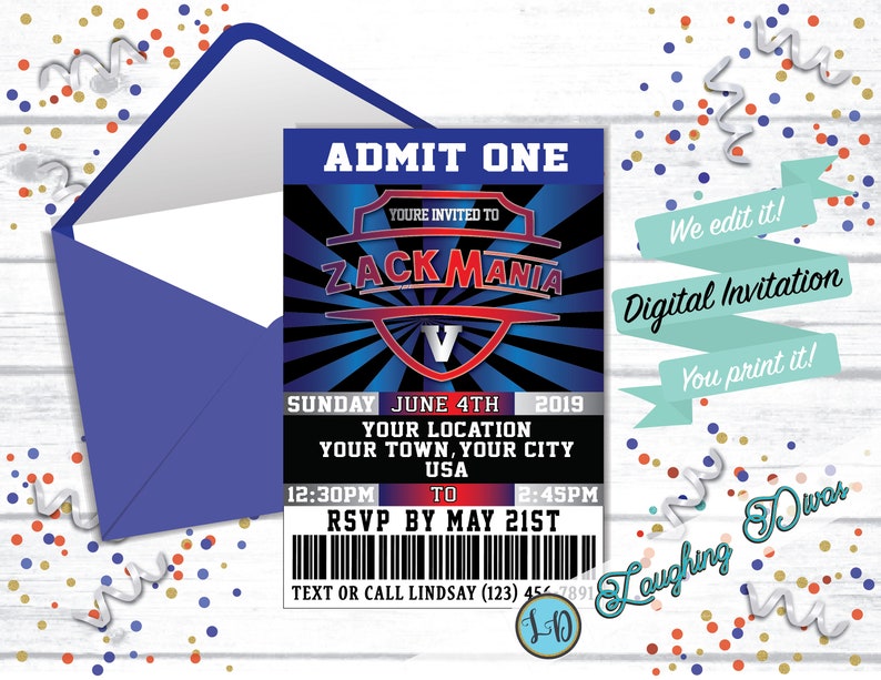 Ticket Birthday Party Invitation Vip Birthday Invitation Etsy