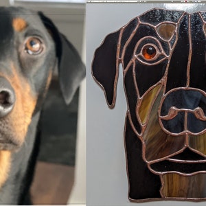 Father's Day Gift: Stained Glass Dog Portraits - Made from your photos