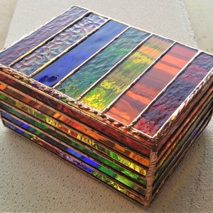 Rainbow Stained Glass - Music Box Option - Personalized - 7x5x3.5 inches bild 8