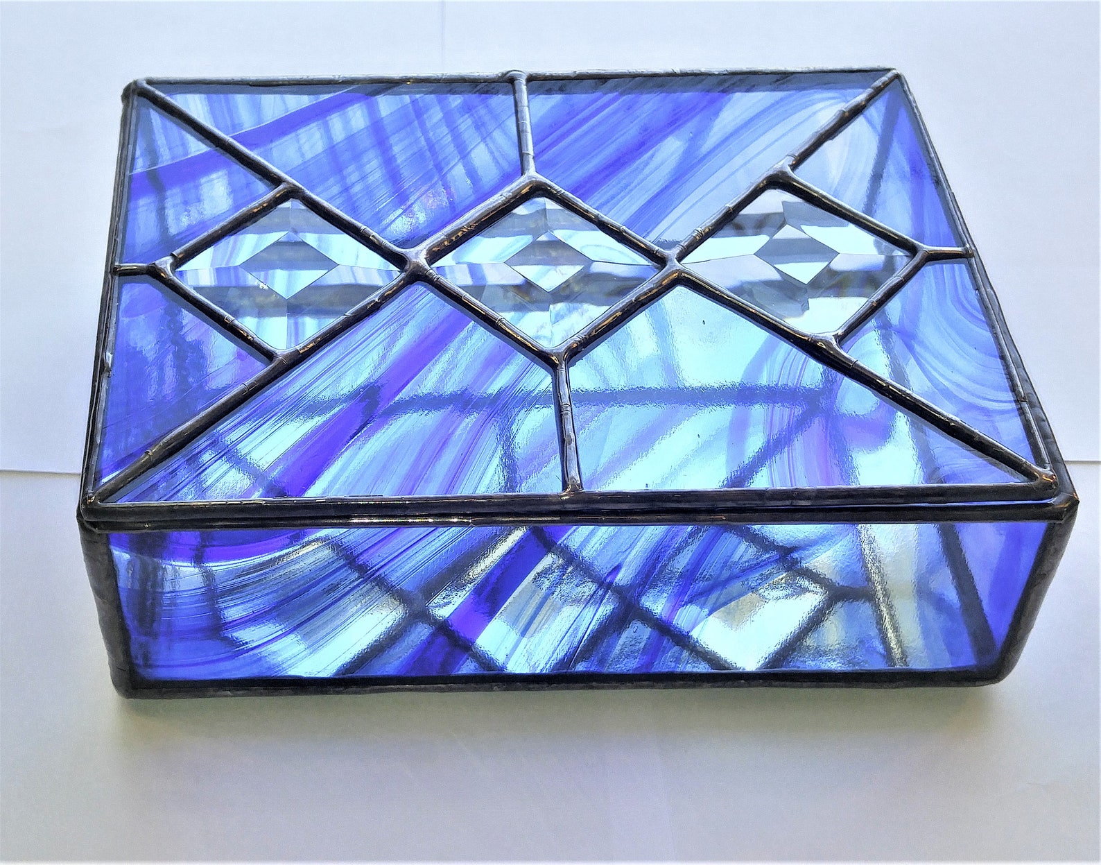 Antique Stained Glass Boxes You Choose the Glass Colors / Etsy