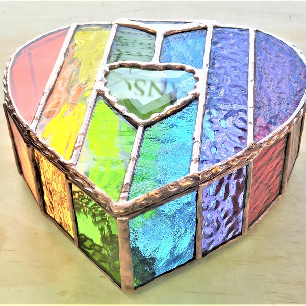 Glass Heart Box Etsy