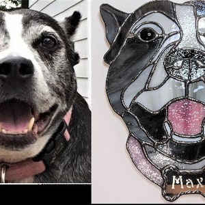 Stained Glass Dog & Pet - Custom Made Portraits from your photos