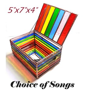 Rainbow Stained Glass - Music Box Option - Personalized - 7x5x3.5 inches bild 10