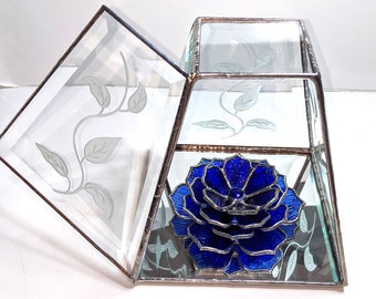 Stained Glass Succulent Terrarium / Candle Holder / Display Case  6"x6"x7"h - Personalized