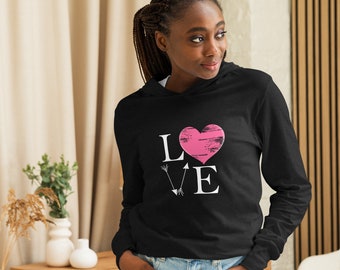 Love Valentine's Day Hooded long-sleeve tee