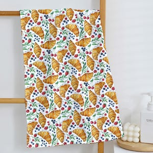 Anti Trump Hand Towel, Croissants and Berries, Subtle F*ck Trump Political Statement, FDT Resist Activist Gift