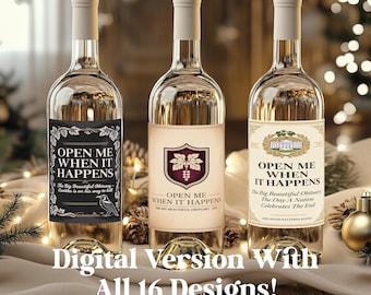 Open Me When It Happens Big - Beautiful Day Party, Anti Trump Funny Wine Labels, Set of 16, Is He Dead Yet Obituary, Print Your Own, Digital