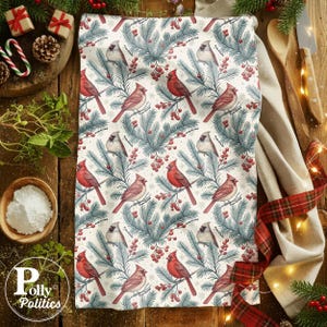 Toalla anti-Trump, Paño de cocina con estampado de cardenales navideños, Regalo navideño, Decoración de invierno, Regalo de broma para liberales e izquierdistas