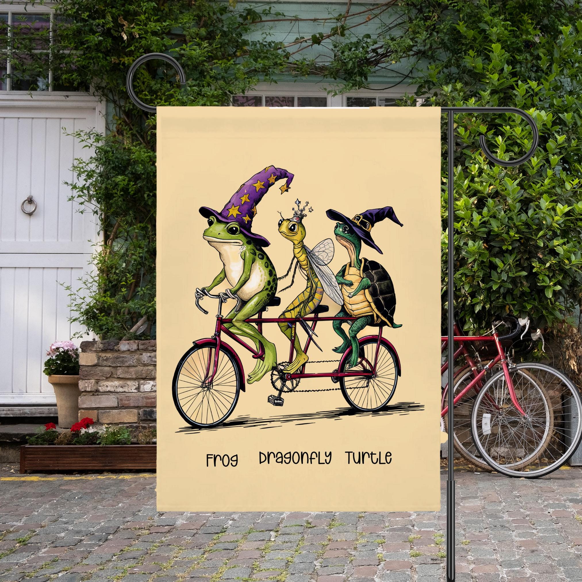 Frog Dragonfly Turtle Anti Trump Garden Flag, FDT Protest