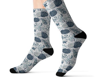 Calcetines divertidos de sublimación, anti-Trump, con conchas marinas, mensaje oculto, regalo político, calcetines con mensaje, regalo para el Día del Padre