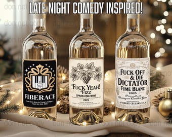 Set of 16, Anti Trump Funny Wine Labels, Stickers, The Big Beautiful Day Party, When It Happens, Is He Dead Yet Obituary, PDF Vol 3