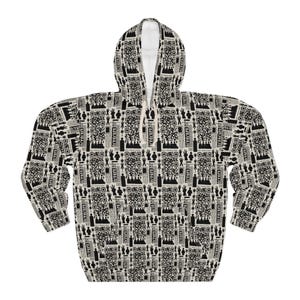 Anti Surveillance Unisex Hoodie, QR Code Protest Pullover Sweatshirt, Facial Recognition Activist Apparel, Privacy Rights Jumper, Protester image 2