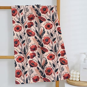 Anti Trump Tea Towel, Poppies Subtle F Trump Kitchen Hand Towel, Liberal Leftist Political Gag Gift for Housewarming