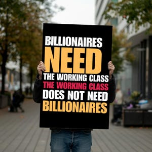 Combattiamo l'oligarchia, Giù le mani dalla democrazia, Cartello in formato PNG con download digitale, Cartello di protesta per la marcia, Anti Trump, Anti Musk, Cartello politico piastrellato