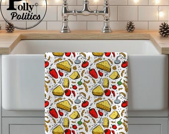 Essuie-mains anti-atout, torchon de cuisine, torchon, F Atout subtil, ingrédients de cuisine italienne, cadeau bâillon libéral de gauche, pendaison de crémaillère