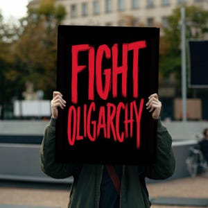 Fight Oligarchy, Hands Off Our Democracy, Foam Board Sign, Protest Sign For March, Anti Trump, Anti Musk, Political Rally Art