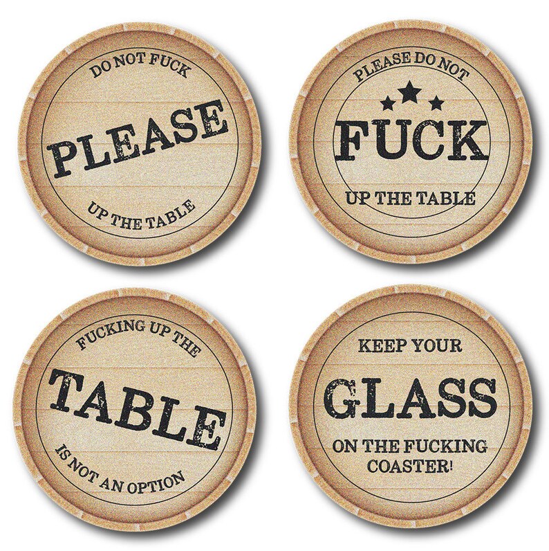 Funny Coasters DON'T F... UP the Table Sandstone Funny Etsy